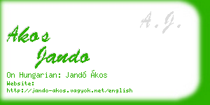 akos jando business card