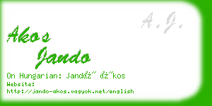 akos jando business card